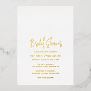 Invitation En Aluminium Heather Elegant Minimal Fête des mariées moderne