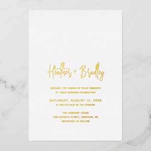 Invitation En Aluminium Heather Elegant Minimal Mariage moderne