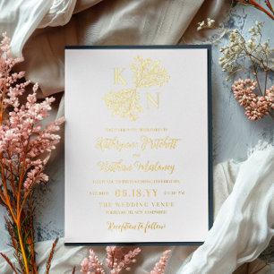 Invitation En Aluminium Hébergement de monogramme de buisson de baies avec