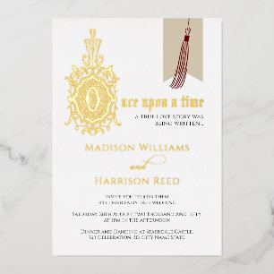 Invitation En Aluminium Histoire D'Amour Il Était Une Fois Mariage Vrai Or