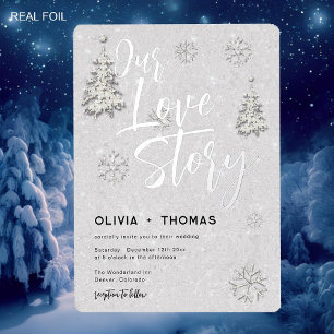 Invitation En Aluminium Histoire d'amour Pays des merveilles d'hiver Floco