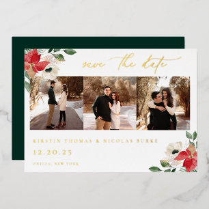 Invitation En Aluminium Hiver Botanique Florale Photo Enregistrer La Date