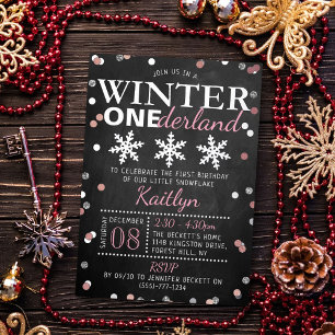 Invitation En Aluminium Hiver ONE derland 1er anniversaire Real