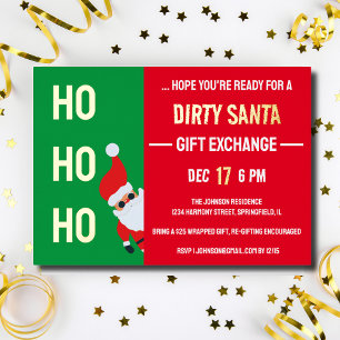 Invitation En Aluminium HO HO HO Échange de Cadeaux Dirty Santa Fête de No