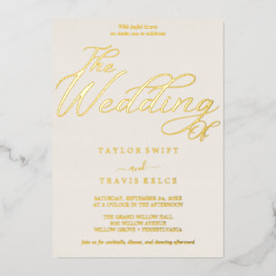 Invitation En Aluminium Huile d'or Rose romantique   Mariage tout-en-un ro