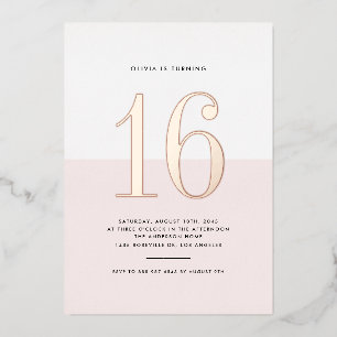 Invitation En Aluminium Huile d'or Rose rose et blanc moderne