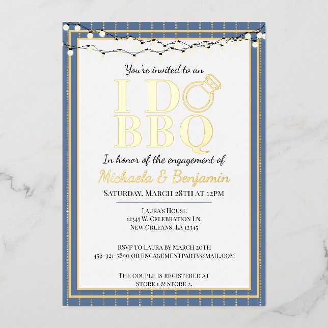 Invitation En Aluminium I Do BBQ Engagement Party Couples Douche (Recto)