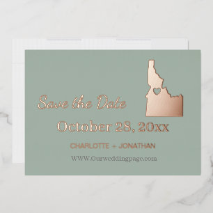 Invitation En Aluminium Idaho Mariage Économisez La Date Rose Gold  