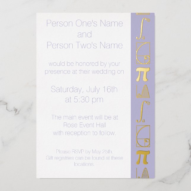 Invitation En Aluminium Il s'ajoute à l'invitation de Lavender Foil (Recto)