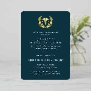 Invitation En Aluminium Infirmière diplômée Caducée+Couronne de laurier sa