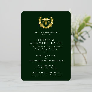 Invitation En Aluminium Infirmière diplômée Caducée+Couronne de laurier ve