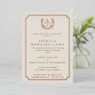 Invitation En Aluminium Infirmière inscrite en ivoire Asclepius + Laurel W