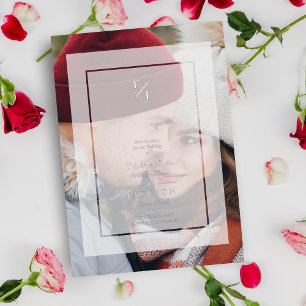 Invitation En Aluminium Initiales de transparence Vellum Mariage Photo Arg