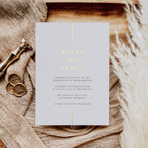 Invitation En Aluminium Inline   Mariage minimaliste moderne