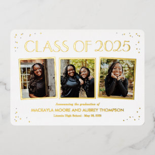 Invitation En Aluminium Instantanés amusants Pile Graduation Photo Invitat