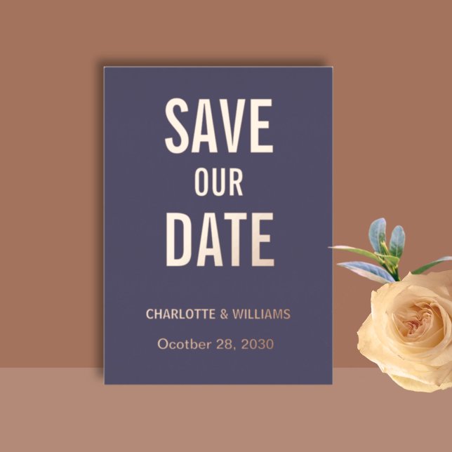 Invitation En Aluminium Iris Photo Overlay Save The Date Rose Gold   (Créateur téléchargé)