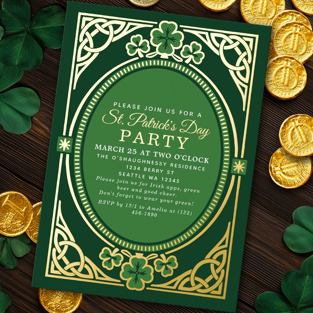 Invitation En Aluminium Irish Celtic St. Patrick's Day Party (Créateur téléchargé)