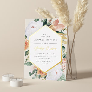 Invitation En Aluminium Ivoire Desert Floral Graduation Party