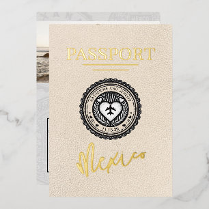 Invitation En Aluminium Ivoire Passeport Mexique Mariage