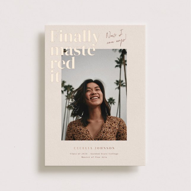 Invitation En Aluminium J'ai réussi ! Annonce photo de remise de diplôme (Créateur téléchargé)