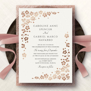 Invitation En Aluminium Jardin de mariage aux pétales de fleurs sauvages é