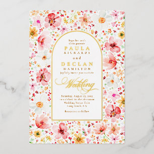 Invitation En Aluminium Jardin de prairie fleurie sauvage Mariage floral b