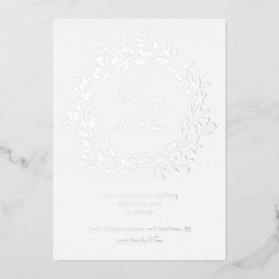 Invitation En Aluminium Jardin Floral Bohème Minimaliste Argenté