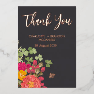 Invitation En Aluminium Jardin Floral d'été Fleurs sauvages Mariage Merci 