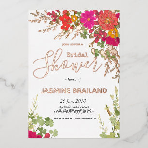 Invitation En Aluminium Jardin Floral Estival Fleurs Sauvages Enterrement 