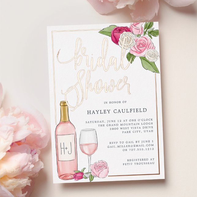 Invitation En Aluminium Jardin Rosé | FÊTE DES MARIÉES (Créateur téléchargé)