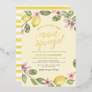 Invitation En Aluminium Jaune Couronne de citron Squeeze principale Fête