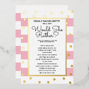 Invitation En Aluminium Jeu De Fête De Bachelorette - Est-Ce Qu'Elle Préfé