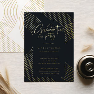 Invitation En Aluminium Jeu de graduation des arches concentrées de script