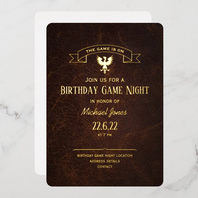 Invitation En Aluminium Jeu de nuit anniversaire Imaginaire griffin CC1260 (Recto/Verso)