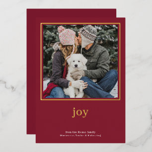 Invitation En Aluminium Joie Simple Élégant Joyeux Noël Personnalisé