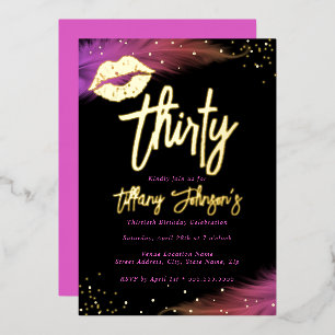 Invitation En Aluminium Joli Gold Kiss 30e anniversaire