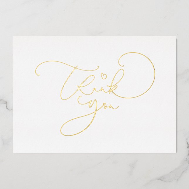 Invitation En Aluminium Joli script calligraphié Merci (Recto)