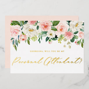 Invitation En Aluminium Jolies Fleurs Bleues Soyez Mon Accompagnateur Pers