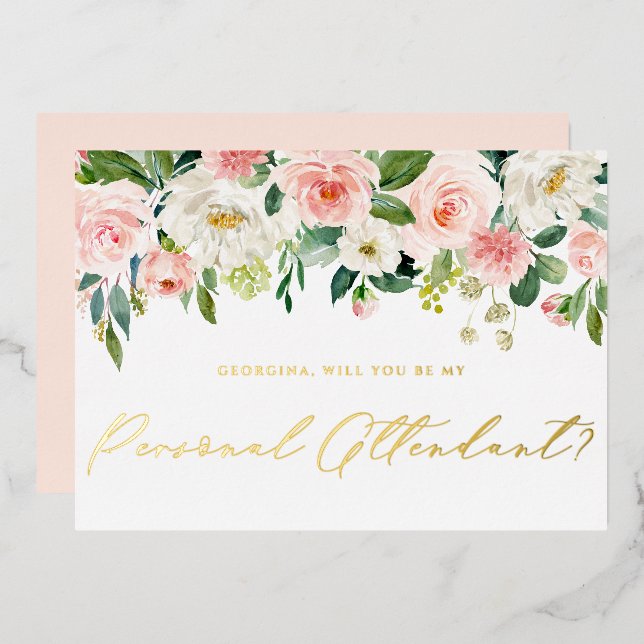 Invitation En Aluminium Jolies Fleurs Bleues Soyez Mon Accompagnateur Pers (Recto/Verso)