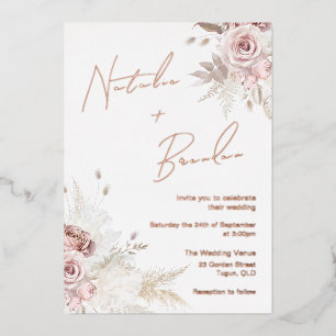 Invitation En Aluminium Jour parfait : Beau Rose Blush Mariage Or