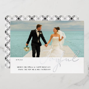 Invitation En Aluminium Joyeux Mariage Mr & Mrs First Christmas Photo