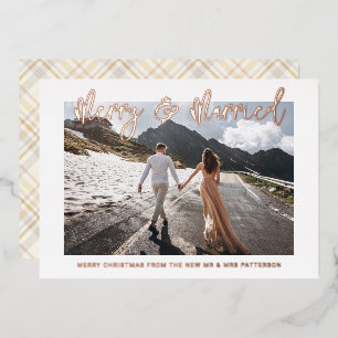Invitation En Aluminium Joyeux & Mariés Mariage M. & Mme Premier Noël