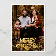 Joyeux Noël Feuille d'Or Noir et Blanc Rayé