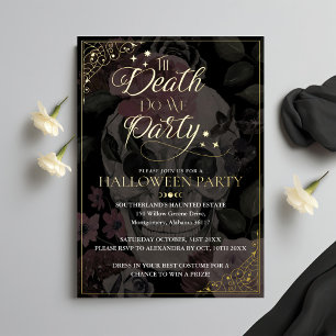 Invitation En Aluminium Jusqu'À La Mort Faisons-Nous Fête Le Crâne Gothiqu