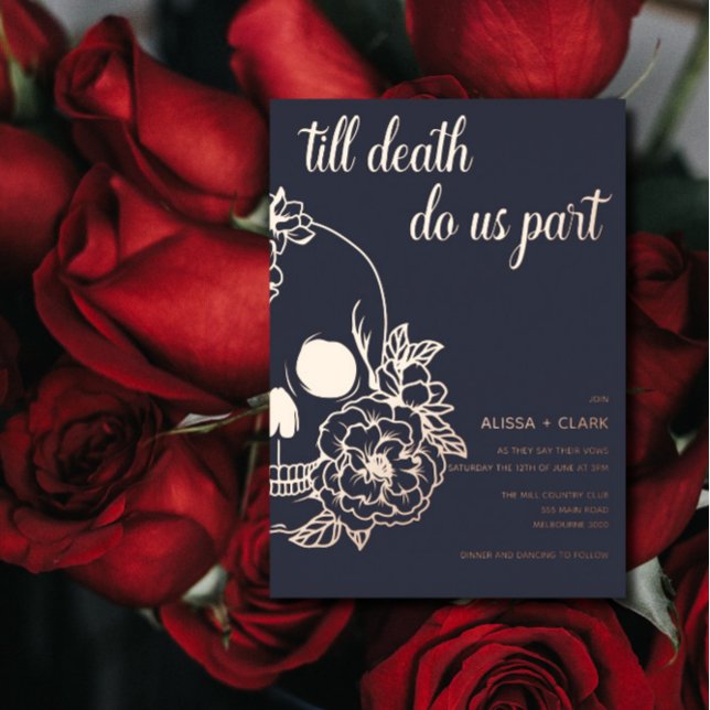 Invitation En Aluminium Jusqu'à la mort Faisons-nous partie Mariage crâne  (Créateur téléchargé)