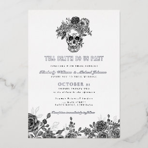 Invitation En Aluminium Jusqu'à la mort faisons-nous partie Mariage du crâ