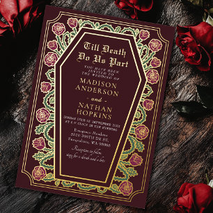 Invitation En Aluminium Jusqu'à la mort Faisons-nous partie Rose rouge got