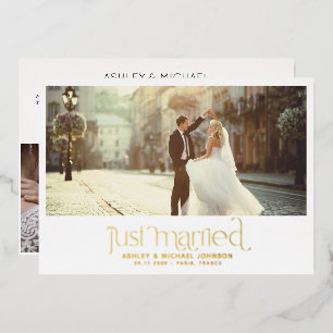 Invitation En Aluminium Juste Marié Elopement 4 Réception Photo Seulement