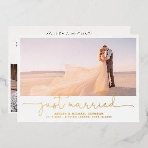 Invitation En Aluminium Juste Marié Elopement 4 Réception Photo Seulement