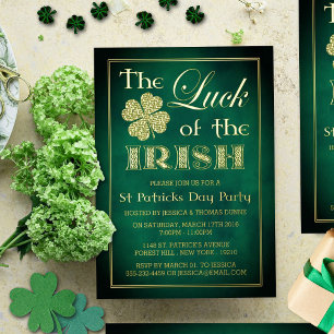 Invitation En Aluminium La Chance des Irlandais Fête de la Saint-Patrick R